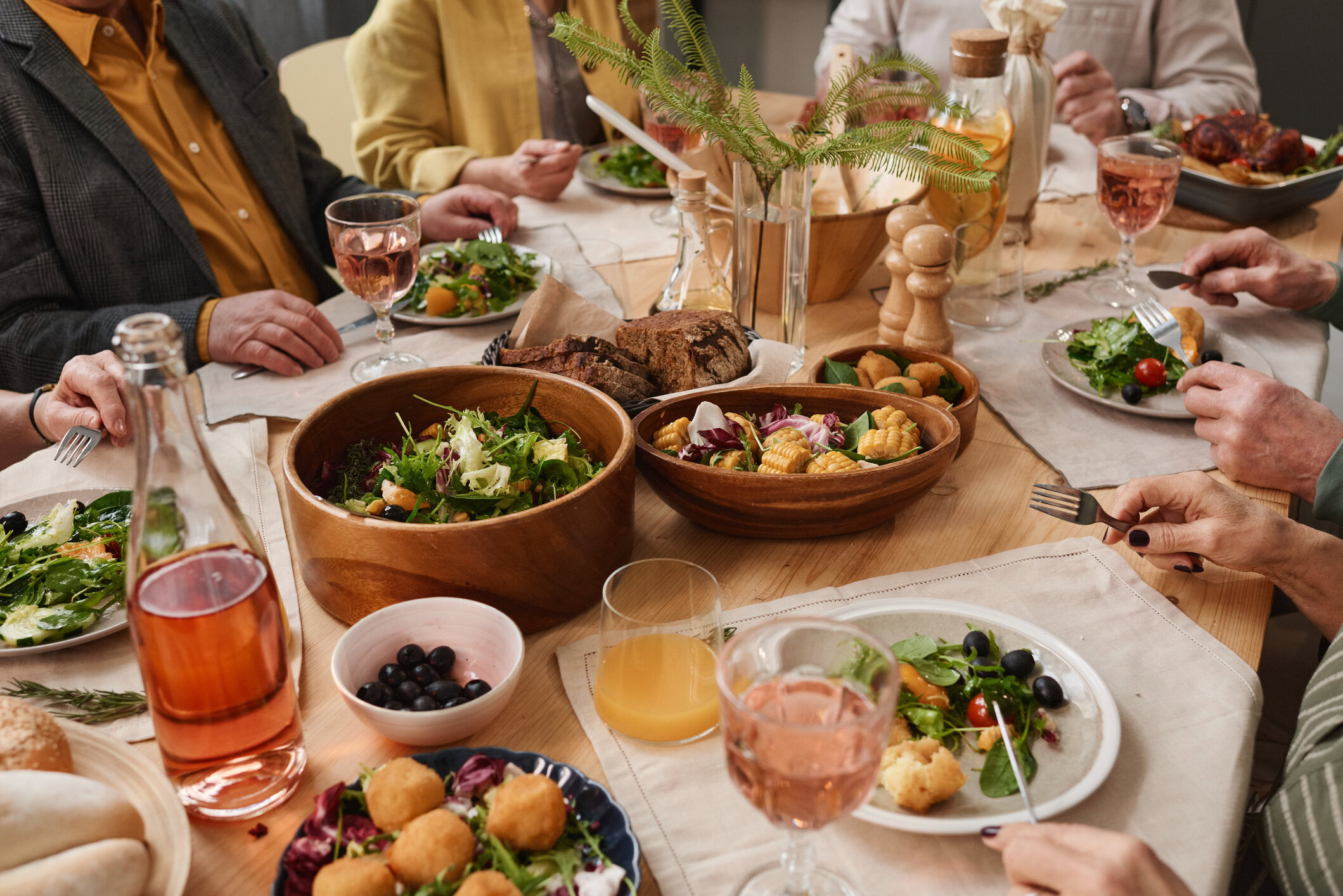 A close-up of a healthy meal on a table, purchased using the MetroPlusHealth Wellness Card.