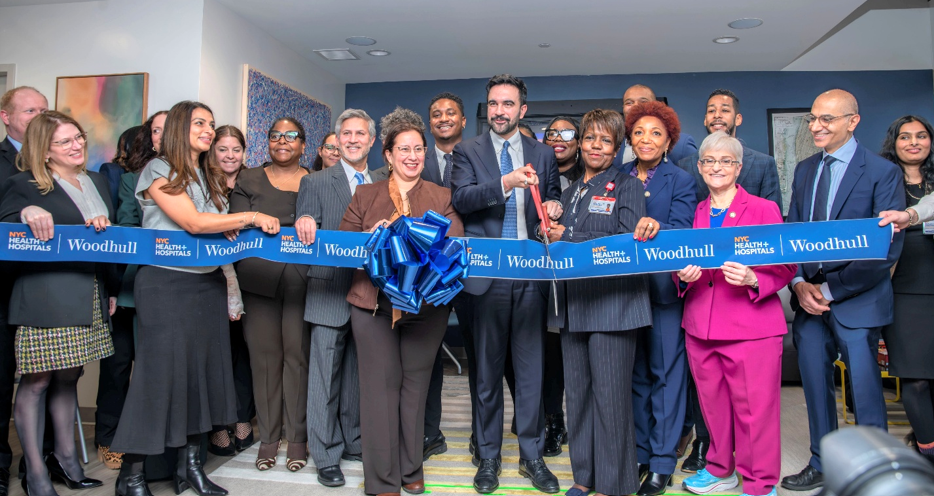 Cutting the ribbon on the new Elevate You clinic at NYC Health + Hospitals/Woodhull